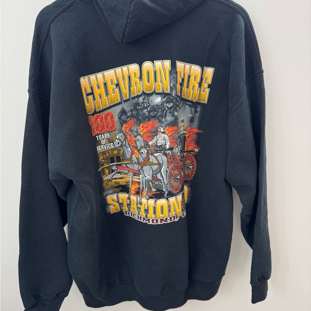 Graphic print zip up Chevron Fire